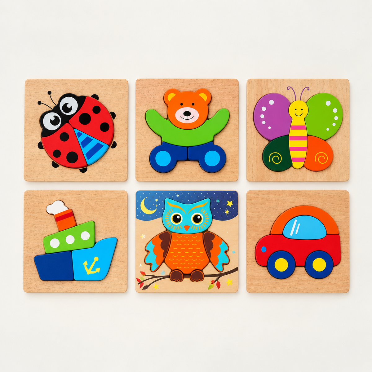 Puzzle-uri Montessori pentru Copii (6 Bucăți)