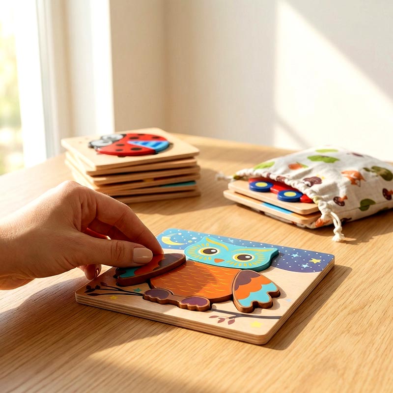 Puzzle-uri Montessori pentru Copii (6 Bucăți)