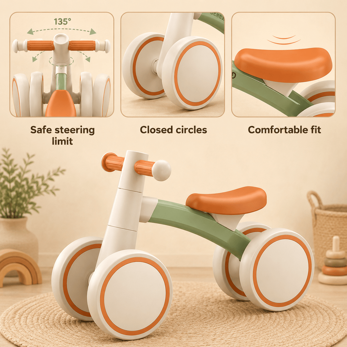 Bicicletă de echilibru Montessori pentru copii mici