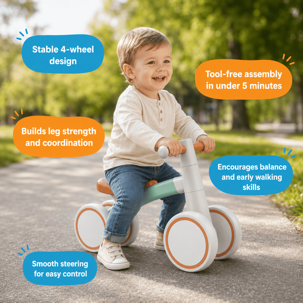 Bicicletă de echilibru Montessori pentru copii mici